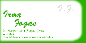 irma fogas business card